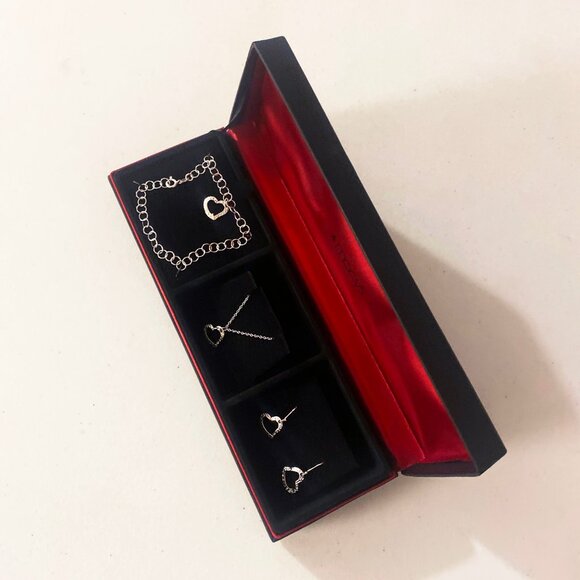 Macy's 3 Piece Silver Heart Set - Picture 2 of 9